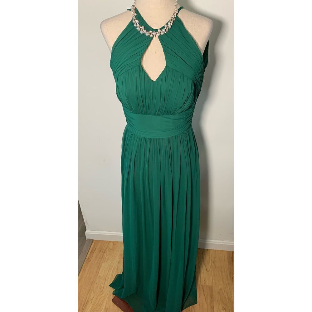Green bridal dress made of honor size 0 by dessy collection